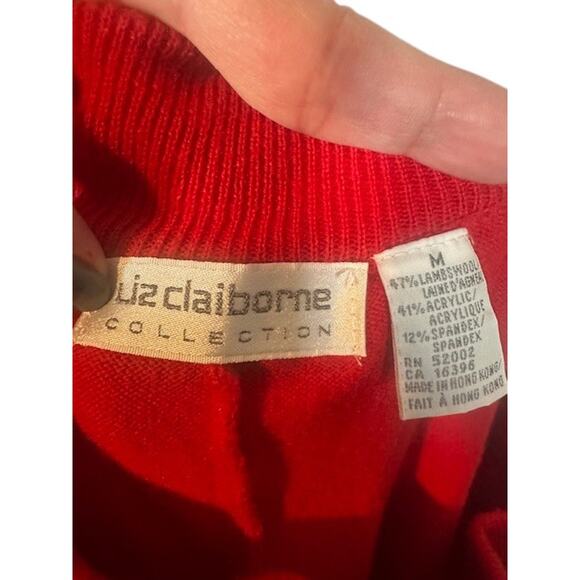 Liz Claiborne Red Wool Blend High Rise Carrot Leg Pants Women Sz M - Picture 6 of 6